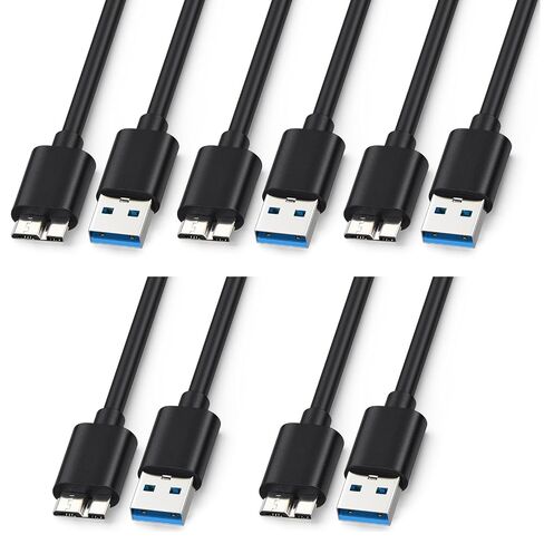 5-Pack USB 3.0 Micro B Cable, External Hard Drive Data Cord for Seagate in Kuwait