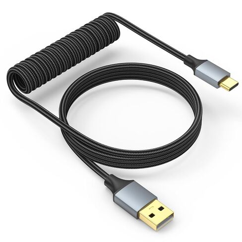 Coiled Keyboard Cable, USB C to USB A Cable for Gaming Keyboard, 5FT in Kuwait