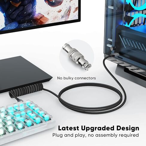 Coiled Keyboard Cable, USB C to USB A Cable for Gaming Keyboard, 5FT in Kuwait