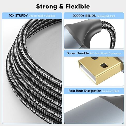 Coiled Keyboard Cable, USB C to USB A Cable for Gaming Keyboard, 5FT in Kuwait