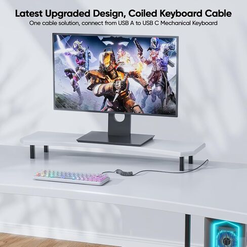 Coiled Keyboard Cable, USB C to USB A Cable for Gaming Keyboard, 5FT in Kuwait