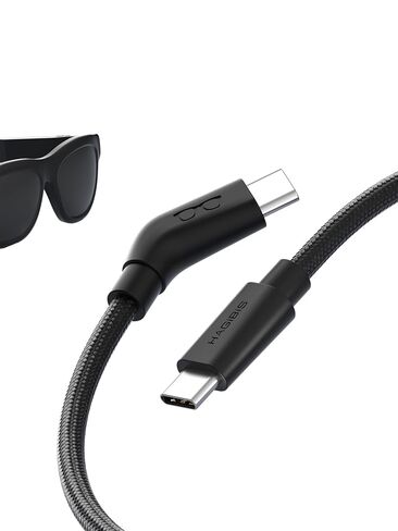 Hagibis AR Smart Glasses Cable USB-C Charging Data & Power Supply Cable 10Gbps 4K60Hz 240W Wedge Joint Ultra-Slim Flexible Cable for XREAL One/Air RayNeo Air VITURE (4.9ft) in Kuwait