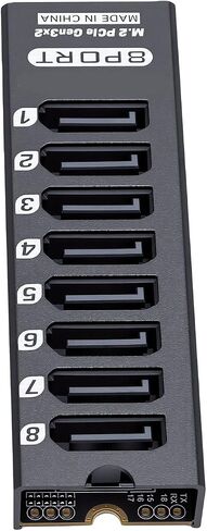 ciciglow M.2 to Serial ATA 3.0 Adapter 8 Ports High Performance Expansion Card for with Heat Sink 1 Unit in Kuwait