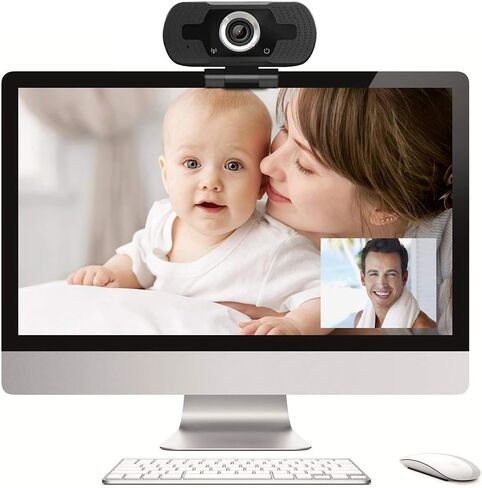 1080P USB Webcam with Mic PC Camera for Video Calling & Recording Video Conference/Online Teaching/Business Meeting Compatible with Computer Desktop Laptop MacBook for Windows Android iOS in Kuwait