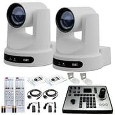 PTZOptics 2 x Move SE PTZ Camera with 12x Optical Zoom PT-Joy-G4 Controller + 2 x Wall Mount in Kuwait