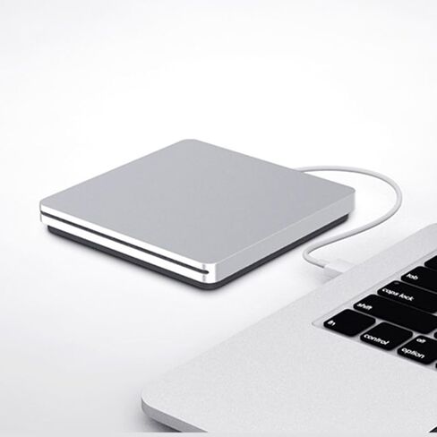 Uonlytech USB 3.0 External DVD Rewriter and DVD ROM Burner Silver Gray Optical Drive for Laptop and Desktop Compatible with Windows in Kuwait