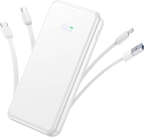 YILANS Portable Charger 50000mAh, 22.5W Power Bank with Built-in 4 Cables in Saudi Arabia