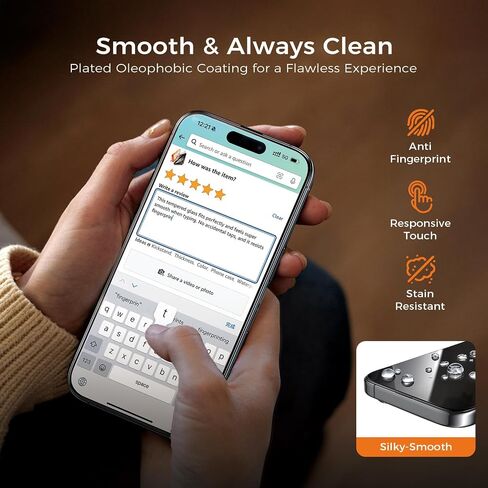 Zeniss NeverBreak 9H+ Hardness for iPhone 15 Screen Protector 12FT Military Grade Protection (Scratch, Shatter, Drop Resistance) Tempered Glass 6.1", 2 Pack with De-Bubble Card, Clear in Kuwait