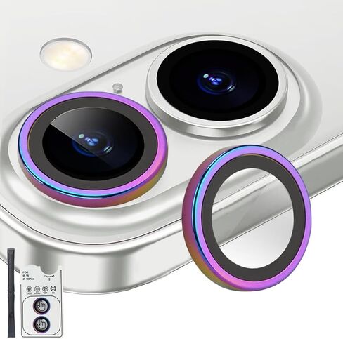 Camera Lens Protector for iPhone 16/iPhone 16 Plus, Glitter Gold in Kuwait