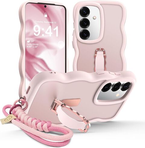 XYZ for Samsung Galaxy S24 Ultra Case with Stand & Strap, Wavy Phone Case in Kuwait