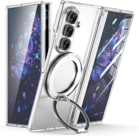 for Samsung Galaxy Z Fold 8 Wide Case Magnetic with Kickstand Clear in Kuwait