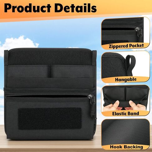 Tactical Bag Organizer Insert Pouch Modular Backpack Insert Panel Multi Pocket Admin Organizer EDC Tool Pouch, Hook and Loop Attachment for Backpack, Tactical Vest & Bag in Kuwait