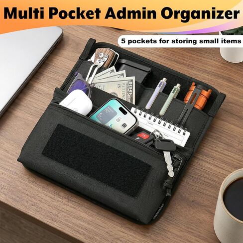 Tactical Bag Organizer Insert Pouch Modular Backpack Insert Panel Multi Pocket Admin Organizer EDC Tool Pouch, Hook and Loop Attachment for Backpack, Tactical Vest & Bag in Kuwait