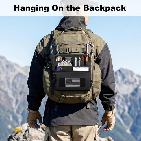 Tactical Bag Organizer Insert Pouch Modular Backpack Insert Panel Multi Pocket Admin Organizer EDC Tool Pouch, Hook and Loop Attachment for Backpack, Tactical Vest & Bag in Kuwait
