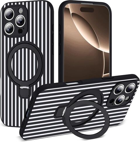 SKYLMW Striped Case for iPhone 17 Pro Max with Stand,6.9" Blue/White in Kuwait