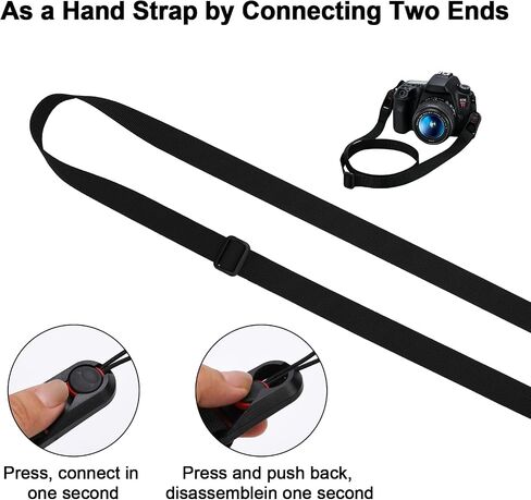 Camera Strap for Canon Rebel T7, Adjustable Quick Release Neck Shoulder Strap, 0.78 Inch Wide Durable Belt for Men & Women, Universal for DSLR Mirrorless Cameras, Travel Photography, Black in Kuwait