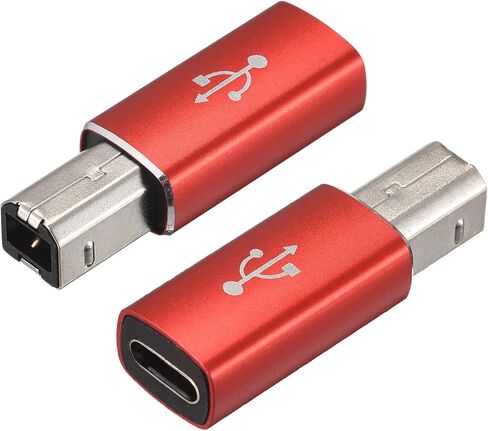 USB C Female to MIDI Convert Adapter, Type-C to USB B Adapter Red for Printers, Laptop, Tablet, Piano, Synthesizers in Kuwait