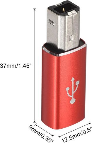 USB C Female to MIDI Convert Adapter, Type-C to USB B Adapter Red for Printers, Laptop, Tablet, Piano, Synthesizers in Kuwait