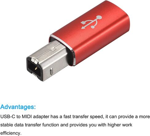 USB C Female to MIDI Convert Adapter, Type-C to USB B Adapter Red for Printers, Laptop, Tablet, Piano, Synthesizers in Kuwait