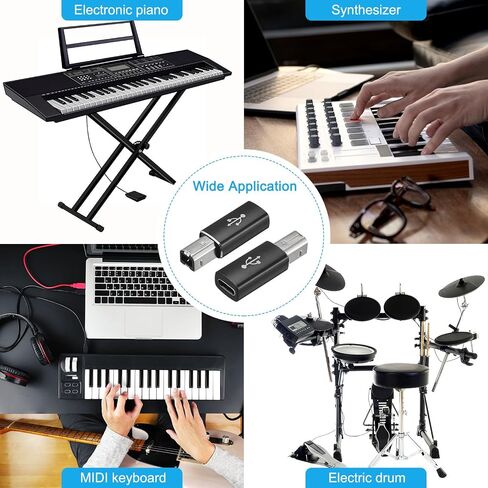 USB C Female to MIDI Convert Adapter, Type-C to USB B Adapter Red for Printers, Laptop, Tablet, Piano, Synthesizers in Kuwait