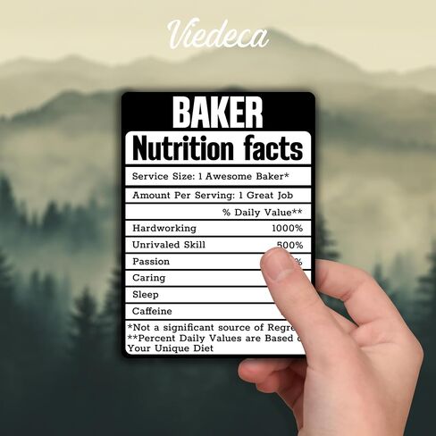 (3pcs) Baker Nutrition Facts Sticker Funny Sayings Quotes Humorous Awesome Hardworking Sleepless Baker Vinyl Decal for Tumbler Laptop Kindle Water Bottles Books Phone - Size 3x2.1 Inches in Kuwait