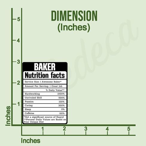 (3pcs) Baker Nutrition Facts Sticker Funny Sayings Quotes Humorous Awesome Hardworking Sleepless Baker Vinyl Decal for Tumbler Laptop Kindle Water Bottles Books Phone - Size 3x2.1 Inches in Kuwait