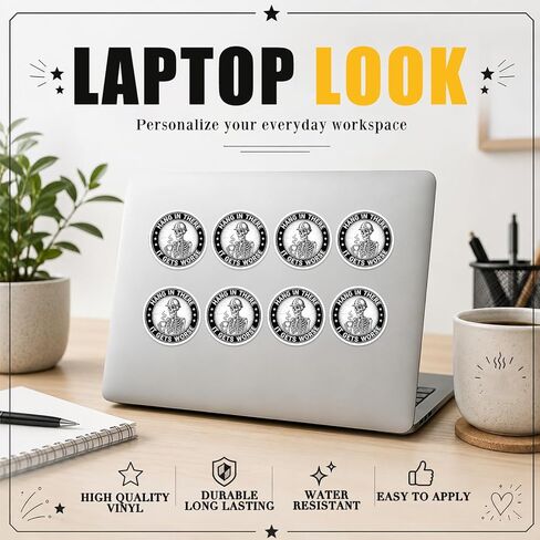 8 Pack Hang in There It Gets Worse Stickers, Funny Skeleton Quote Waterproof Vinyl Decals, 3 Inch Motivational Humor Stickers for Water Bottle, Tumbler, Laptop, Helmet, Notebook in Kuwait
