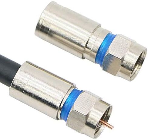 Compression RG6 F Connector Coax Coaxial Adapter Plug for Satellite & Cable TV (50 Pack) in Kuwait