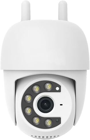 Outdoor Security Camera 355° Pan 90° Tilt Dual Light Full-Color Night Vision 2.4G WiFi Home Surveillance with Two-Way Audio & Infrared Vision, Compatible with 911 Center, Instavision APP in Kuwait