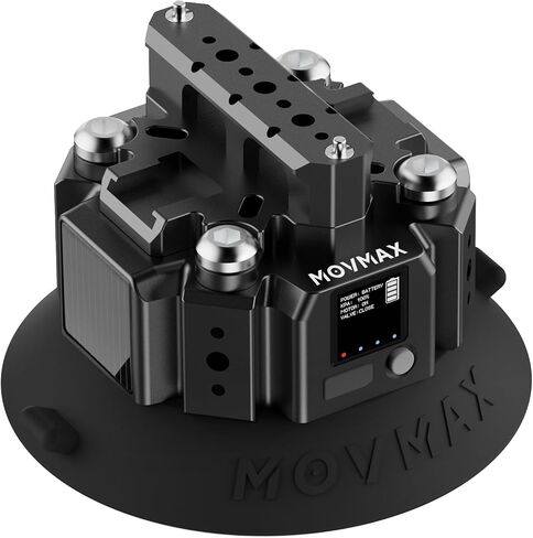 Vaxis Global MOVMAX 4.5" Solar Electronic Camera Suction Cup Mount, Premium Aluminum Alloy Body with NATO Rail, 1/4" ARRI Holes and Cold Shoe, Auto Pressure Detection/LCD Display/Durable Battery in Kuwait