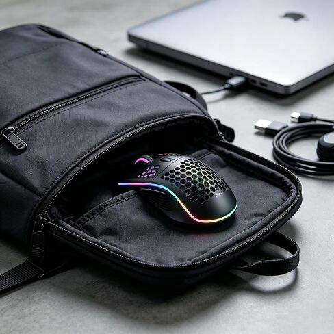 Rechargeable Wireless Gaming Mouse Bluetooth 2.4G Dual Mode, RGB Light Honeycomb Ergonomic Computer Mouse, Portable Cordless Mice Compatible with PC Mac Laptop MacBook Office Gaming in Kuwait
