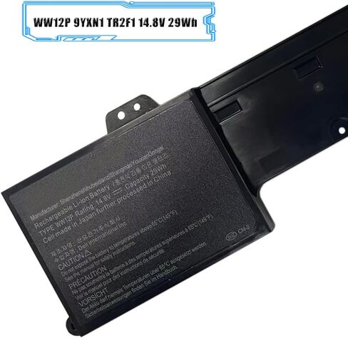 WW12P 9YXN1 TR2F1Laptop Battery Compatible with Dell Inspiron Duo 1090 Tablet PC, Duo Convertible 14.8V 29Wh in Kuwait
