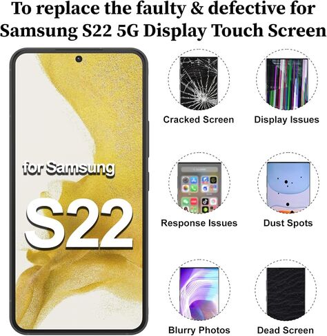 for Samsung S22 5G S901U Screen Replacement with Frame in Kuwait