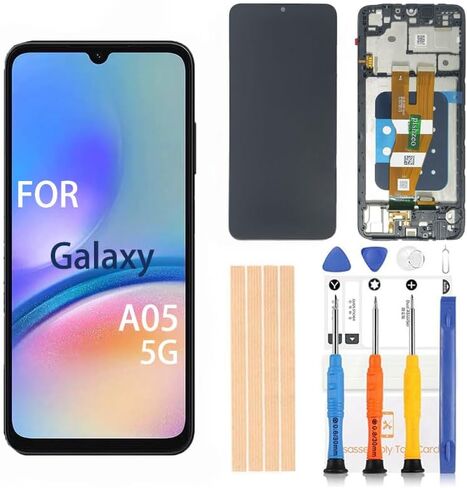 OEM 6.7 inch LCD Digitizer for Samsung Galaxy A05 Screen Replacement SM-A055F, SM-A055F/DS, SM-A055M, SM-A055M/DS Touch Display, Full HD Digitizer Assembl (SM-A05 Sreen with Frame) in Kuwait