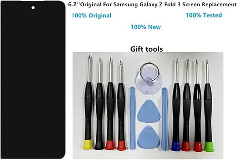 6.2" Original AMOLED for Samsung Galaxy Z Fold 3 SM-F926U SM-F926U1 SM-F926B SM-F926W Outer Small Front Screen Replacement Z Fold3 5G Display Touch Screen Assembly (with Black Back Cover + Tools) in Kuwait