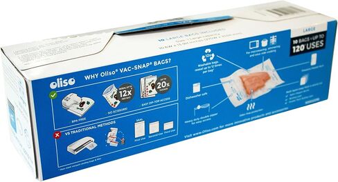 Oliso Pro VAC-SNAP Bags for Oliso Vacuum Sealers, Large, 1 Gallon, 10 Bags in Saudi Arabia
