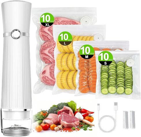 Vacuum Sealer for Food with 40 Bags, 80Kpa Food Sealer for Kitchen in Kuwait