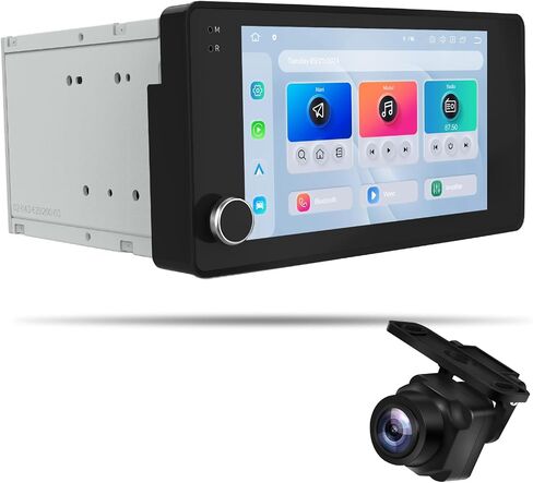 Dasaita 7" Car Stereo for Mitsubishi Outlander Lancer ASX Pajero 2007-2019, with AHD 1080P Camera, Universal Front or Rear View, Support Wireless CarPlay & Android Auto, 6GB+64GB Double Din Head Unit in Kuwait