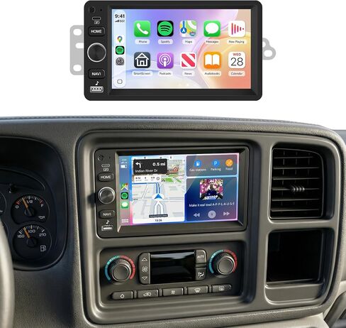 5Ghz WiFi 4G+64G Raido for Chevy Silverado SSR Tahoe 2003-2006,GMC Siera Yukon 2003-2006,Hummer H2 2003-2007 Car Stereo Wireless Carplay Android Auto,5.0Bluetooth 32EQ,SWC,FM/RDS Backup Camera in Kuwait