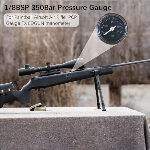 28mm 1/8" BSP 350Bar Paintball/HPA Gauge for Paintball Airsoft Air Rifle in Kuwait