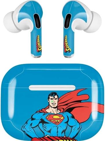 Skinit Decal Audio Skin Compatible with AirPods Pro 2nd Gen - Officially Licensed DC Comics Superman Classic Art Pose Design in Kuwait