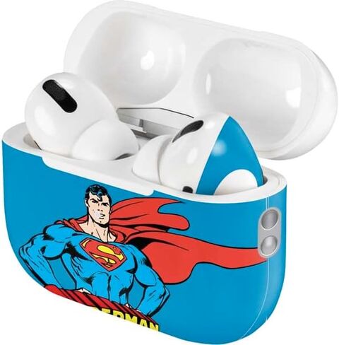 Skinit Decal Audio Skin Compatible with AirPods Pro 2nd Gen - Officially Licensed DC Comics Superman Classic Art Pose Design in Kuwait