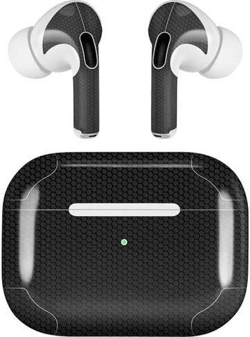 Skinit Decal Audio Skin Compatible with AirPods Pro 2nd Gen - Officially Licensed Specialty Vinyl Black Hex Texture Design in Saudi Arabia