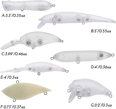 Croch Blank Crankbaits Unpainted Fishing Lure with Tackle Box in Kuwait