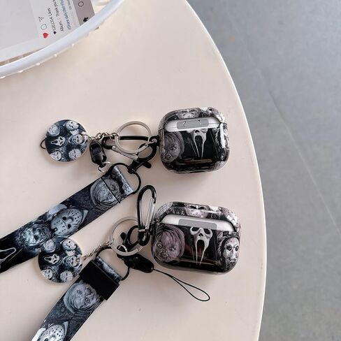 Cool Scream Pattern Pro 2 Case 2022 with Durable IMD Printing Technology and PET Layer，with Horror Keychain Clip Carabiner and Lanyard，Designed for Those who Like Thrilling Horror Themes in Kuwait