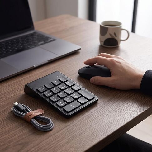 banapoy Wireless Numeric Keypad and Mouse Combo, 2.4G Shared USB Receiver in Kuwait
