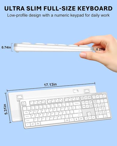 Wireless Bluetooth Keyboard and Mouse Combo, Ultra Slim Set for Mac/Windows in Kuwait