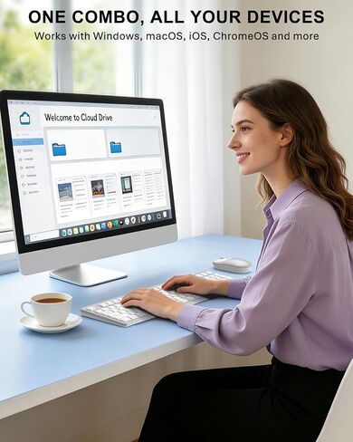 Wireless Bluetooth Keyboard and Mouse Combo, Ultra Slim Set for Mac/Windows in Kuwait