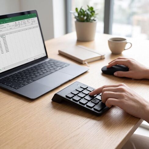 ASHATA Wireless Numeric Keypad Mouse Combo 2.4G Shared USB Receiver in Kuwait