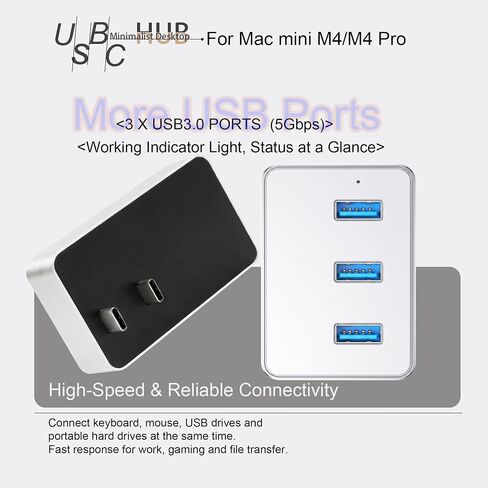 Mac mini M6/M4 Hub with NVMe SSD Enclosure,SD/TF Card Reader,3USB3.0 in Kuwait